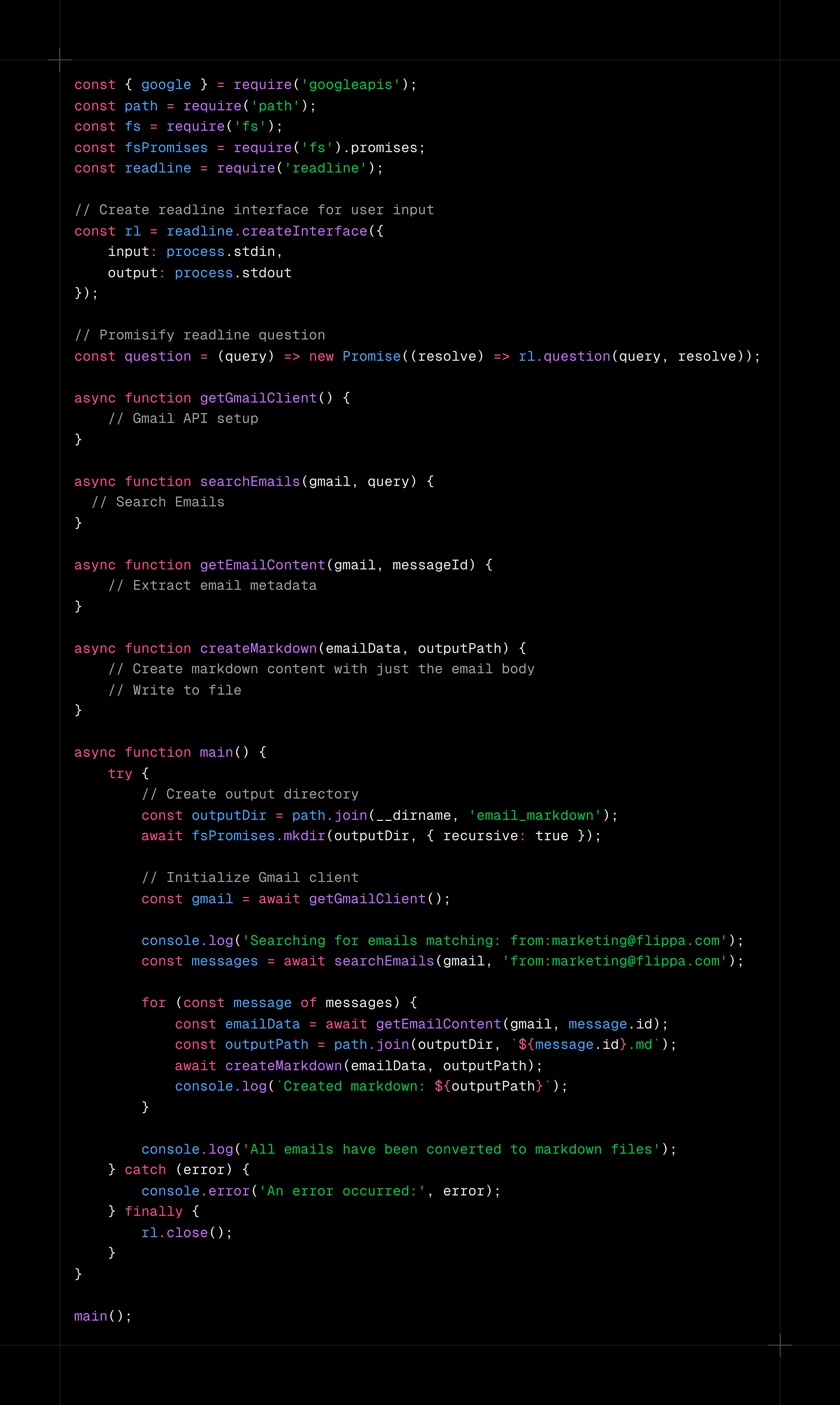 Email Scraping Workflow